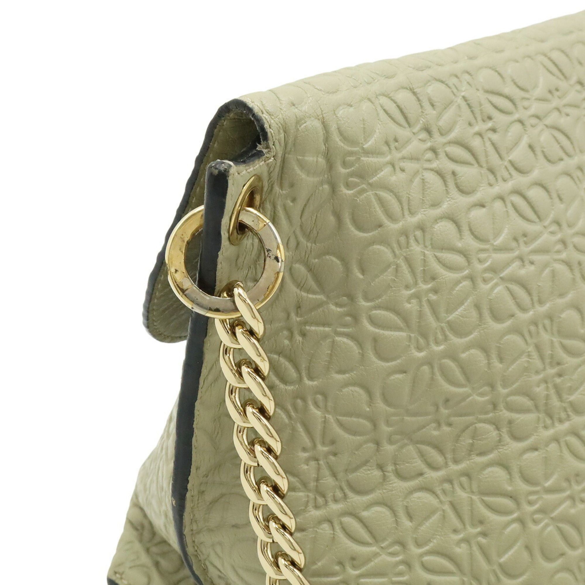 Loewe LOEWE Repeat Anagram Avenue Chain Shoulder Bag, Leather, Sand Beige, 310.89.N49 Size ONE SIZE - 5 Thumbnail