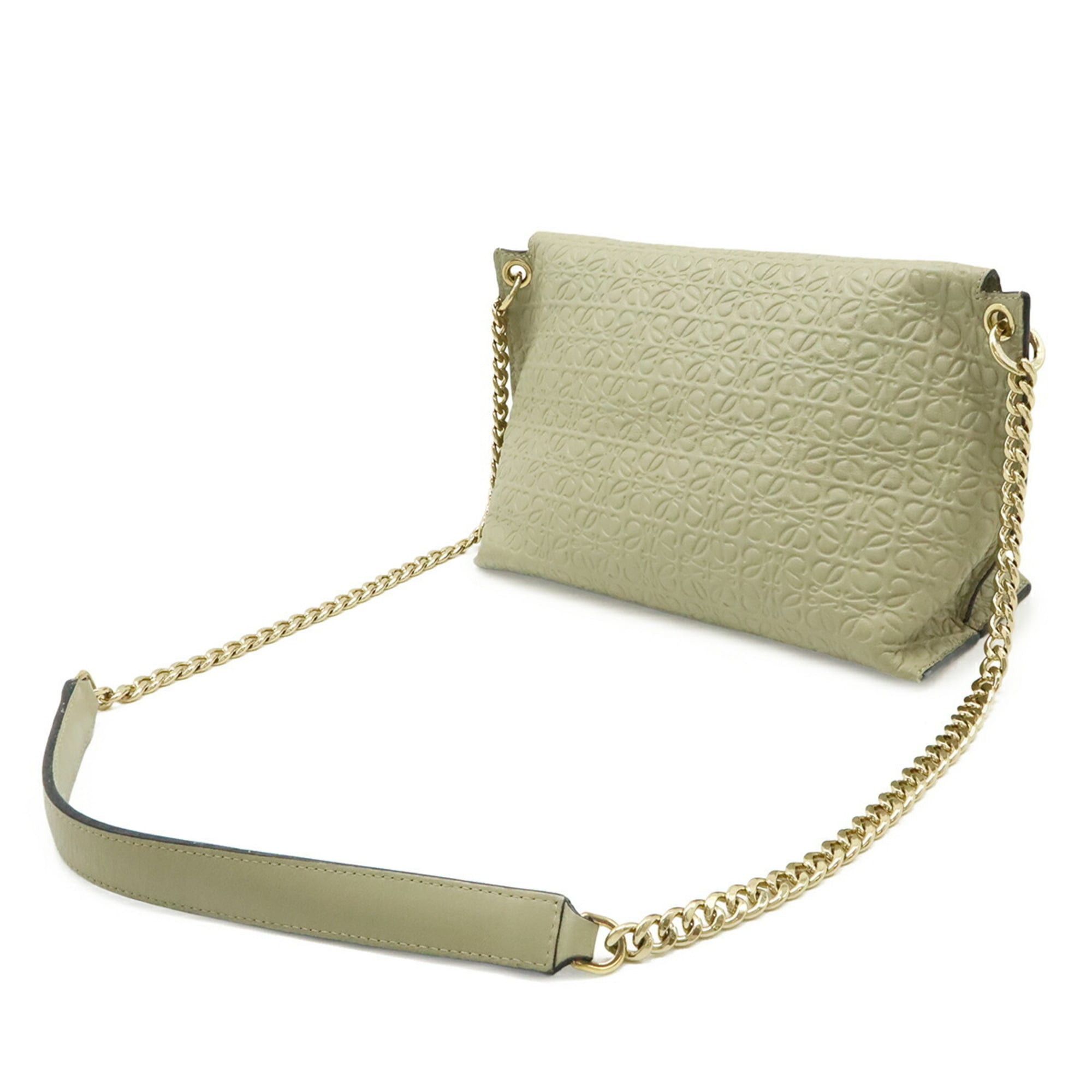 Loewe LOEWE Repeat Anagram Avenue Chain Shoulder Bag, Leather, Sand Beige, 310.89.N49 Size ONE SIZE - 3 Thumbnail