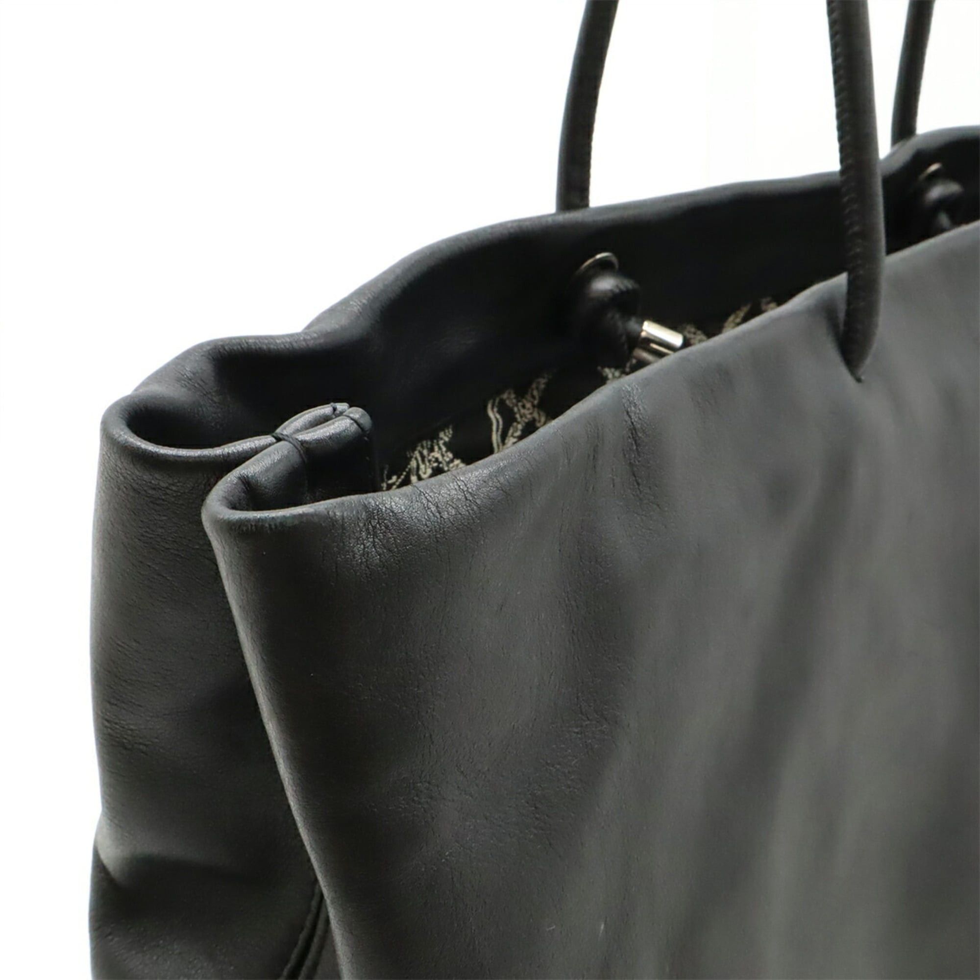 Chanel CHANEL Essential Tote Bag, Large Shoulder Leather, Black/White, A46882 Size ONE SIZE - 8 Thumbnail
