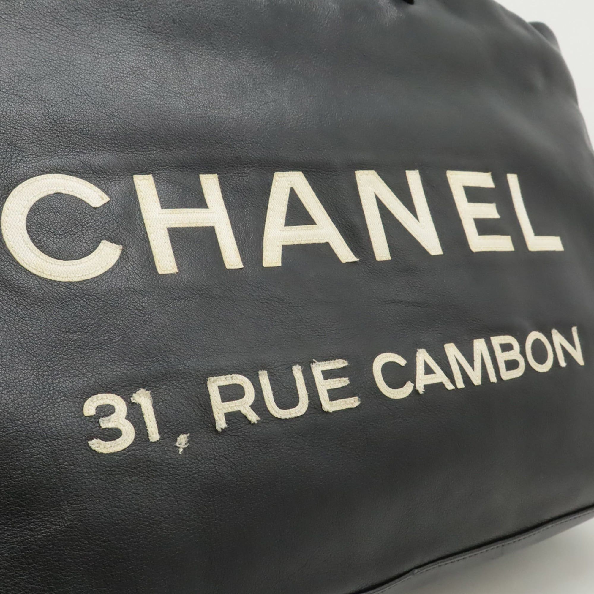 Chanel CHANEL Essential Tote Bag, Large Shoulder Leather, Black/White, A46882 Size ONE SIZE - 10 Thumbnail