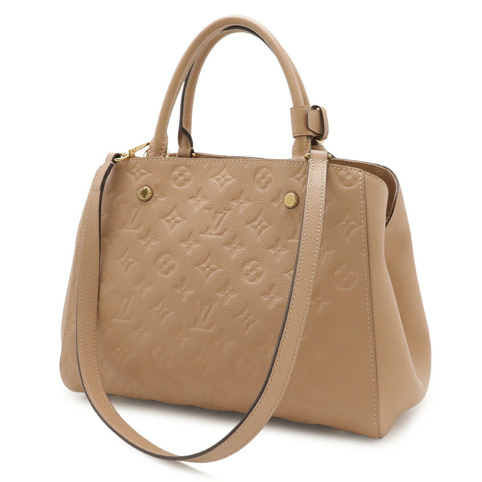Louis Vuitton LOUIS VUITTON Monogram Empreinte Montaigne MM Handbag Shoulder Bag Taupe M41682 Size ONE SIZE - 3 Thumbnail