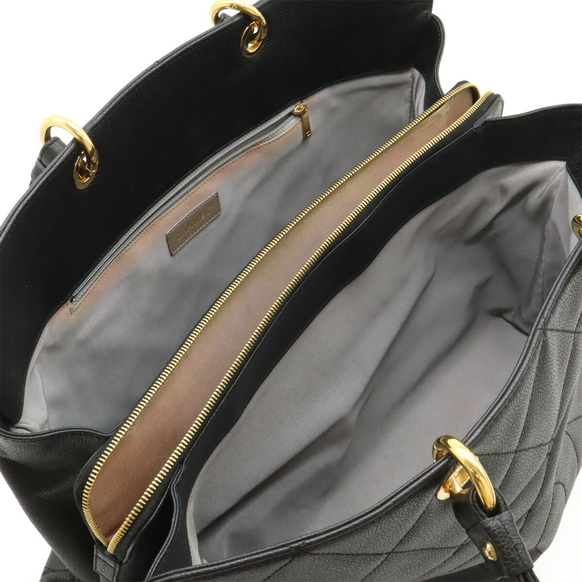 Chanel CHANEL Matelassé Coco Mark Tote Bag, Large Tote, Caviar Leather, Black, A46886 Size ONE SIZE - 7 Thumbnail