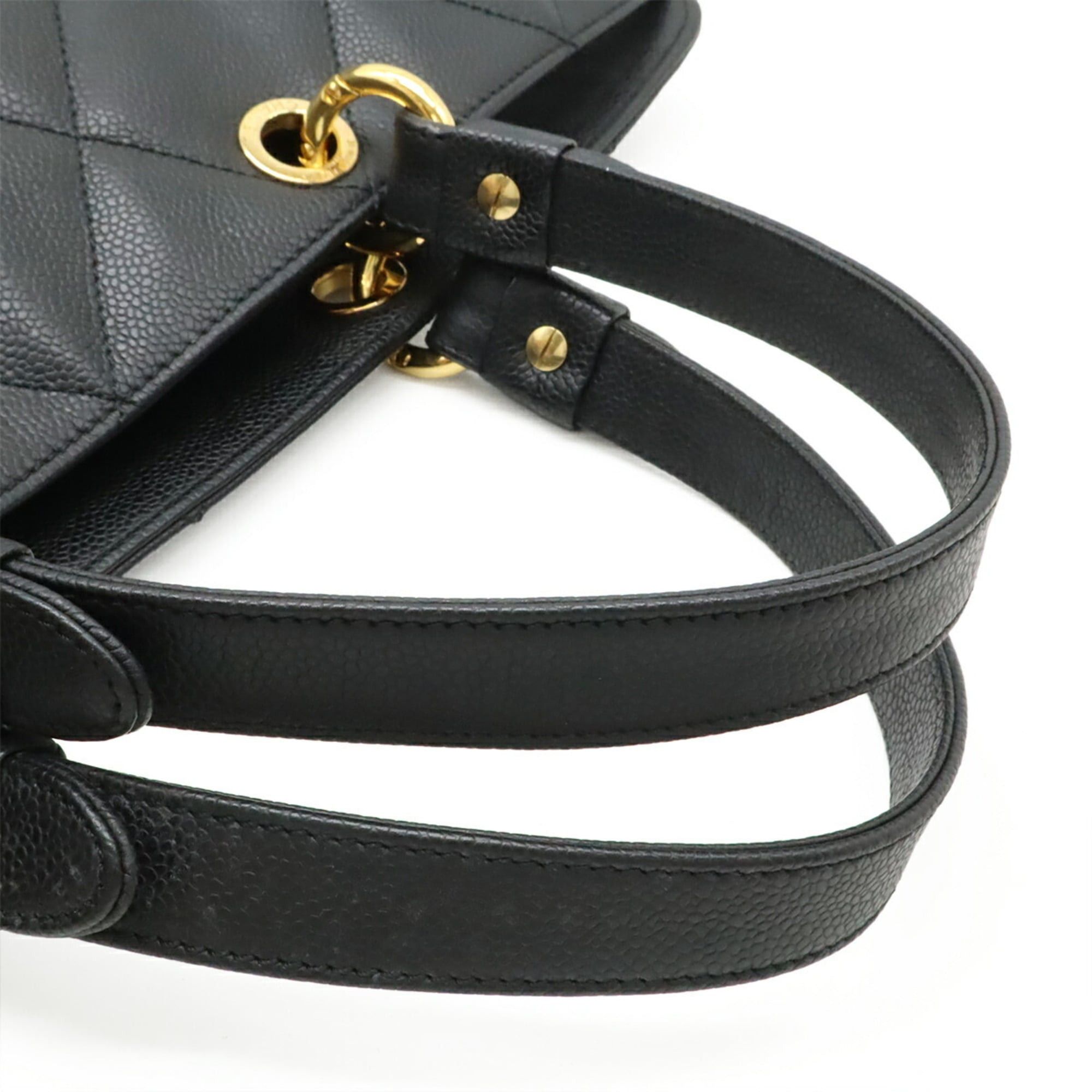Chanel CHANEL Matelassé Coco Mark Tote Bag, Large Tote, Caviar Leather, Black, A46886 Size ONE SIZE - 5 Thumbnail