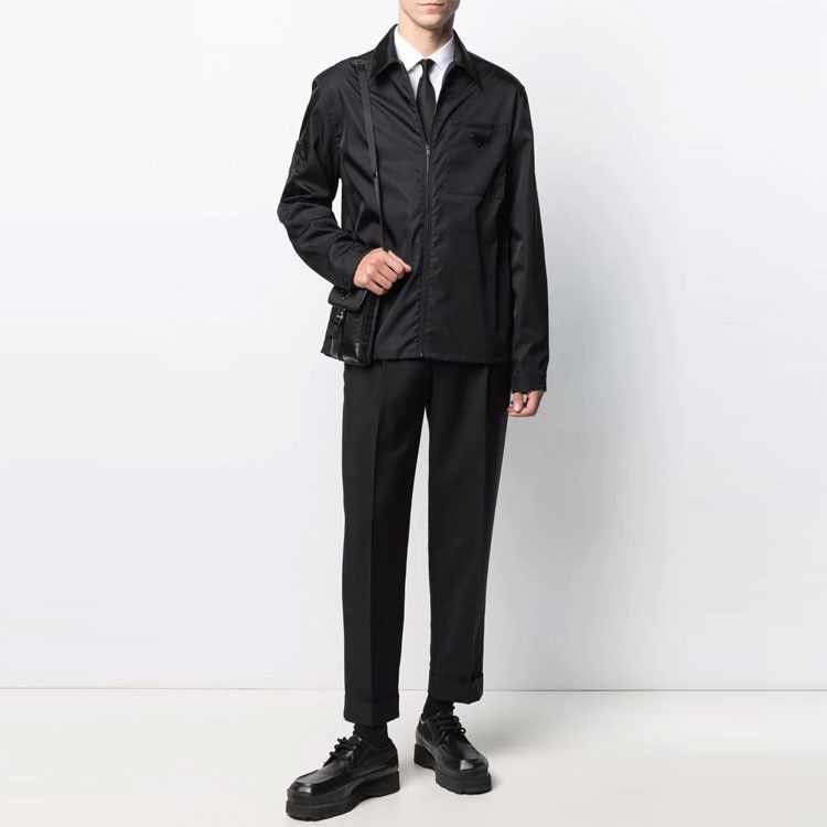 Prada Black Re-Nylon Logo Zipper Jacket Size S Size US S / EU 44-46 / 1 - 6 Thumbnail