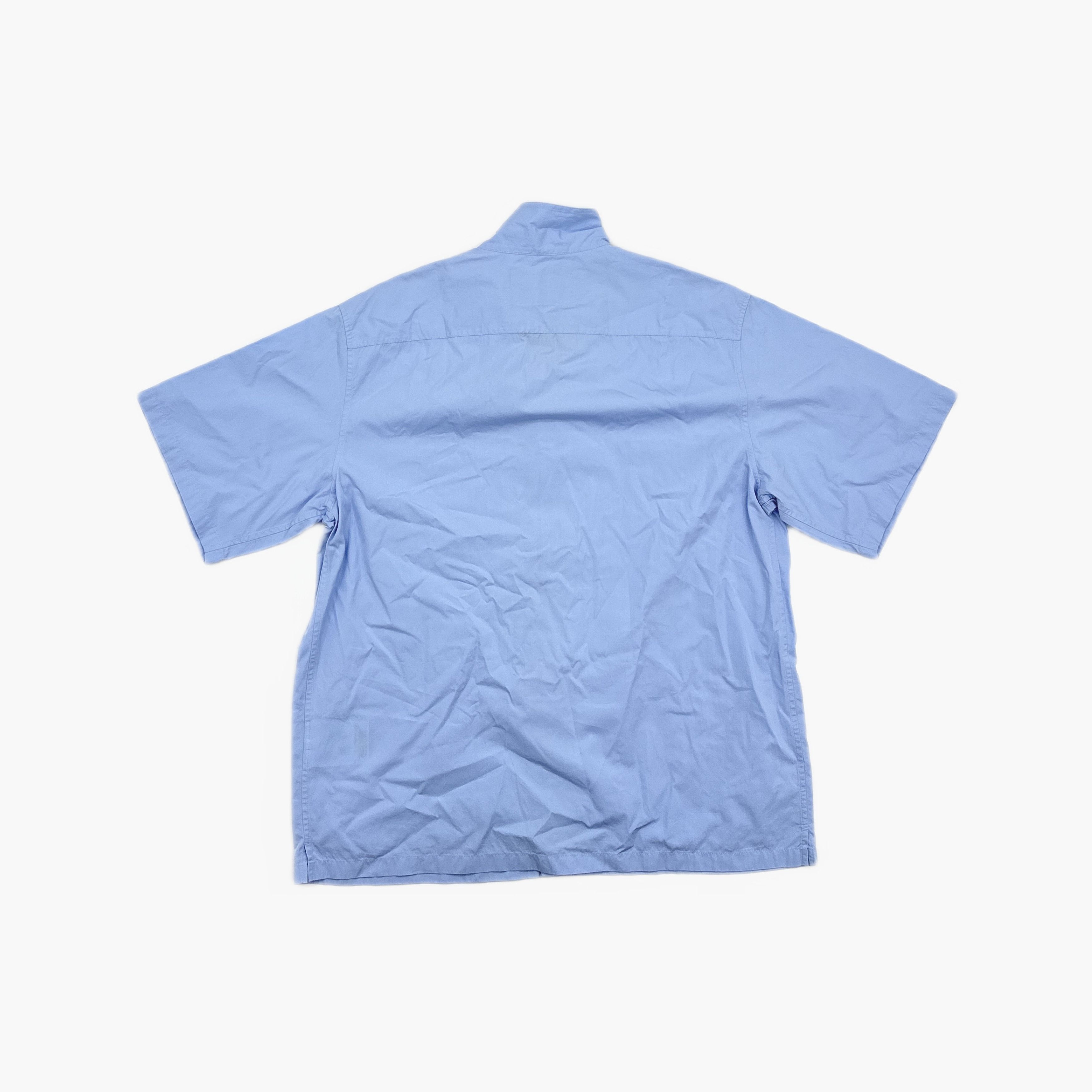 Prada Stylish Blue Logo Patch Button Up Shirt Size US L / EU 52-54 / 3 - 2 Thumbnail