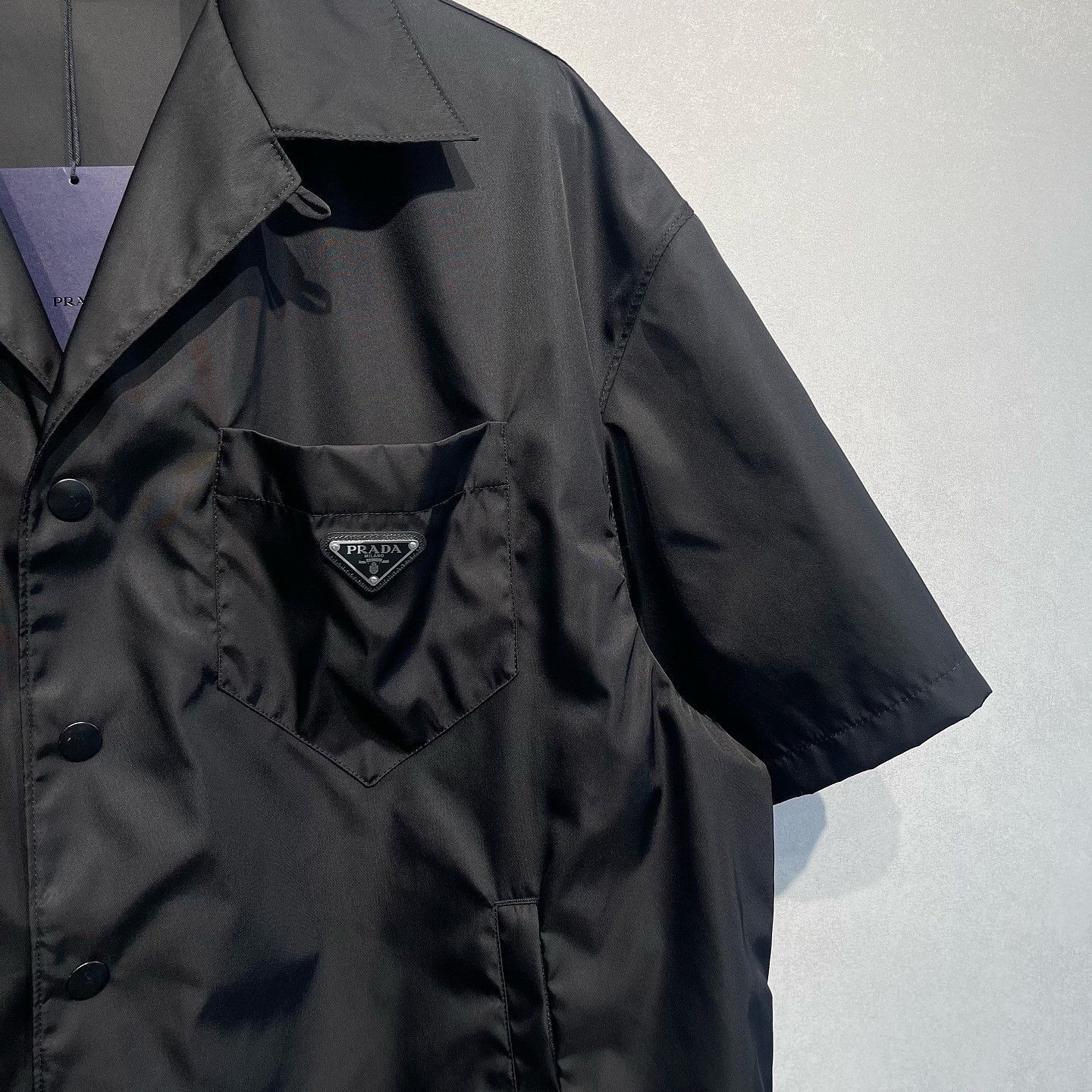 Prada Classic Black Nylon Button-Up Shirt Size US XXL / EU 58 / 5 - 7 Thumbnail