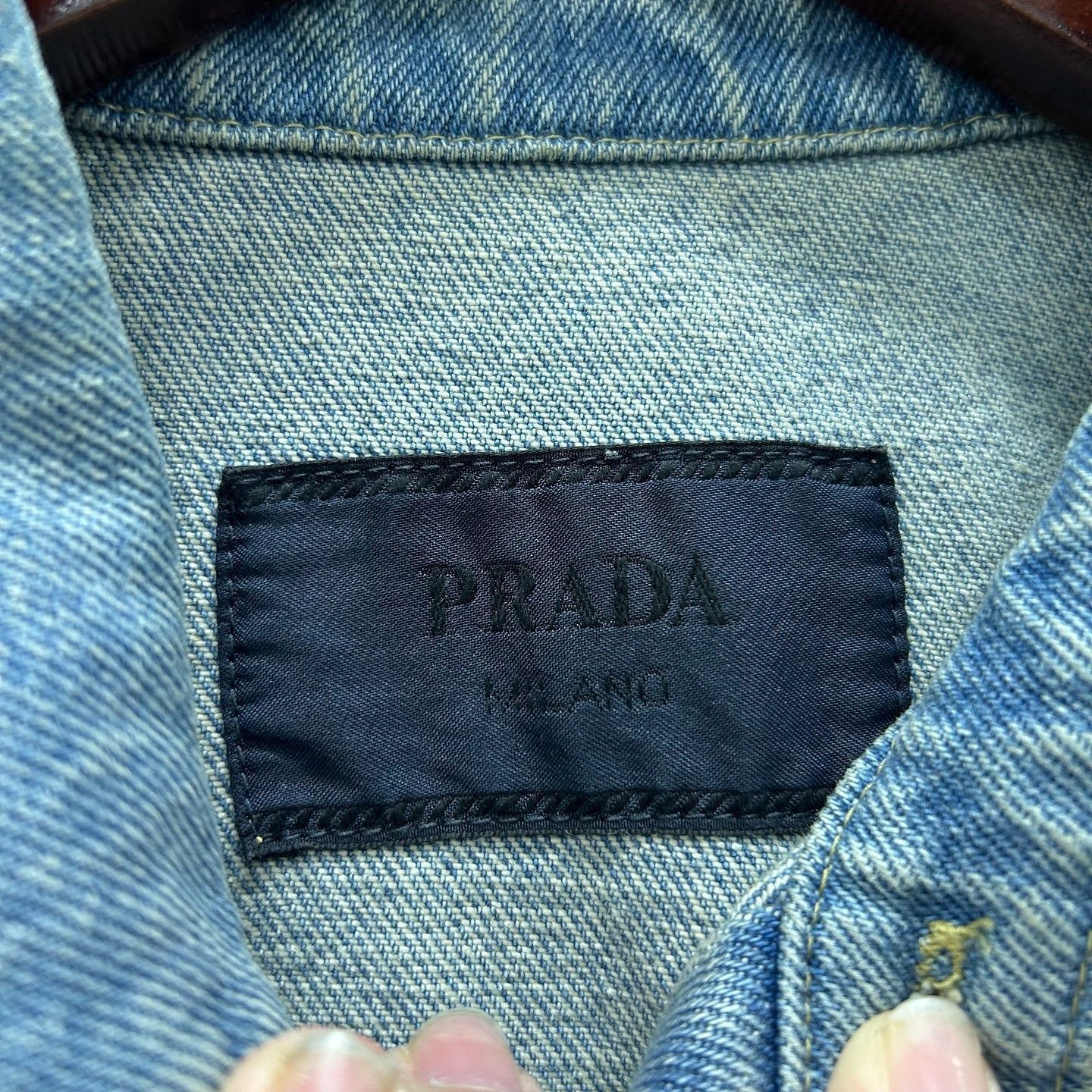 Prada Blue Denim Shirt with Logo Patch Size US S / EU 44-46 / 1 - 3 Thumbnail