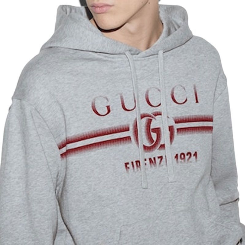 Gucci Firenze 1921 Logo Hoodie in Gray Size US XL / EU 56 / 4 - 8 Thumbnail