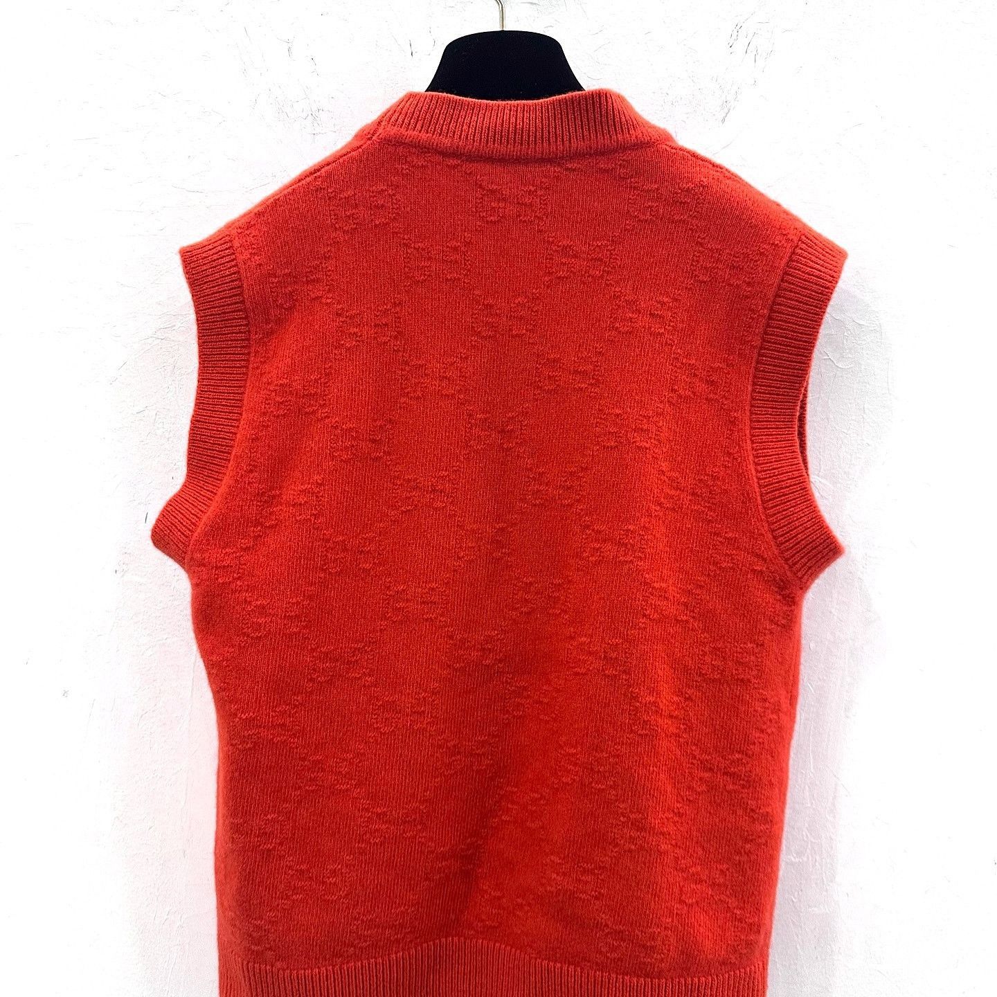 Gucci Orange Knit Vest with GG Pattern Size US XS / EU 42 / 0 - 2 Thumbnail