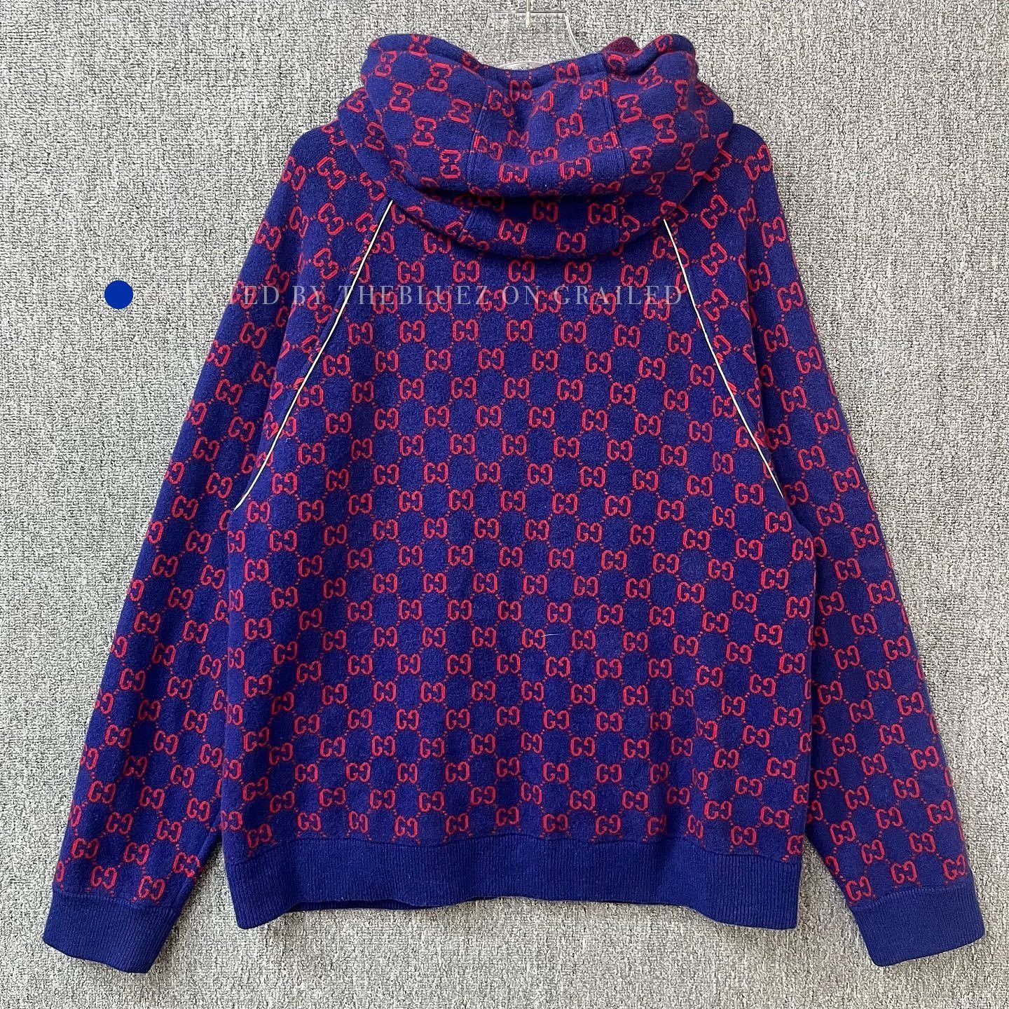 Gucci GG Jacquard Zip Hoodie in Blue Size US M / EU 48-50 / 2 - 2 Thumbnail