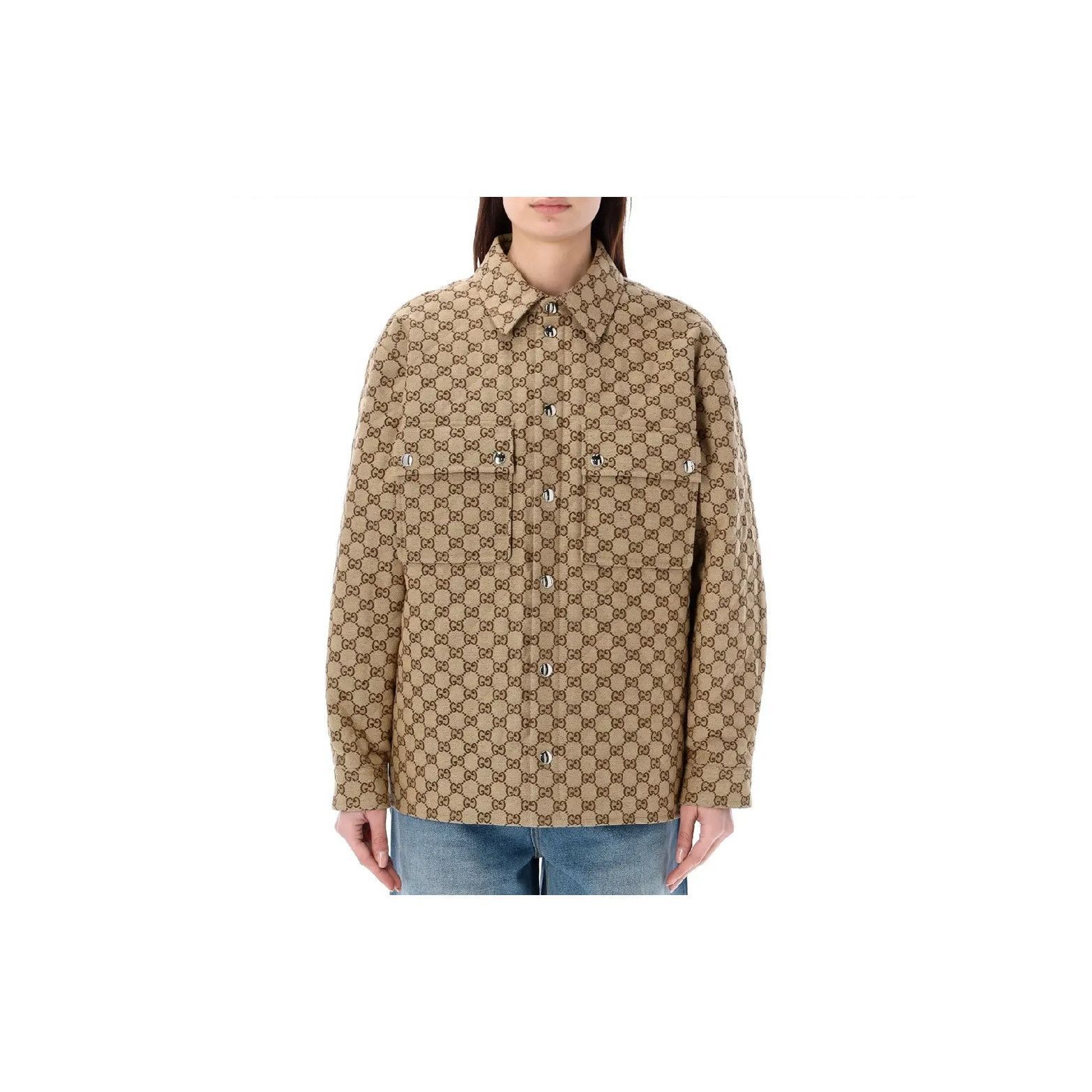 Gucci Quilted GG Monogram Jacket in Beige Size US XS / EU 42 / 0 - 7 Thumbnail