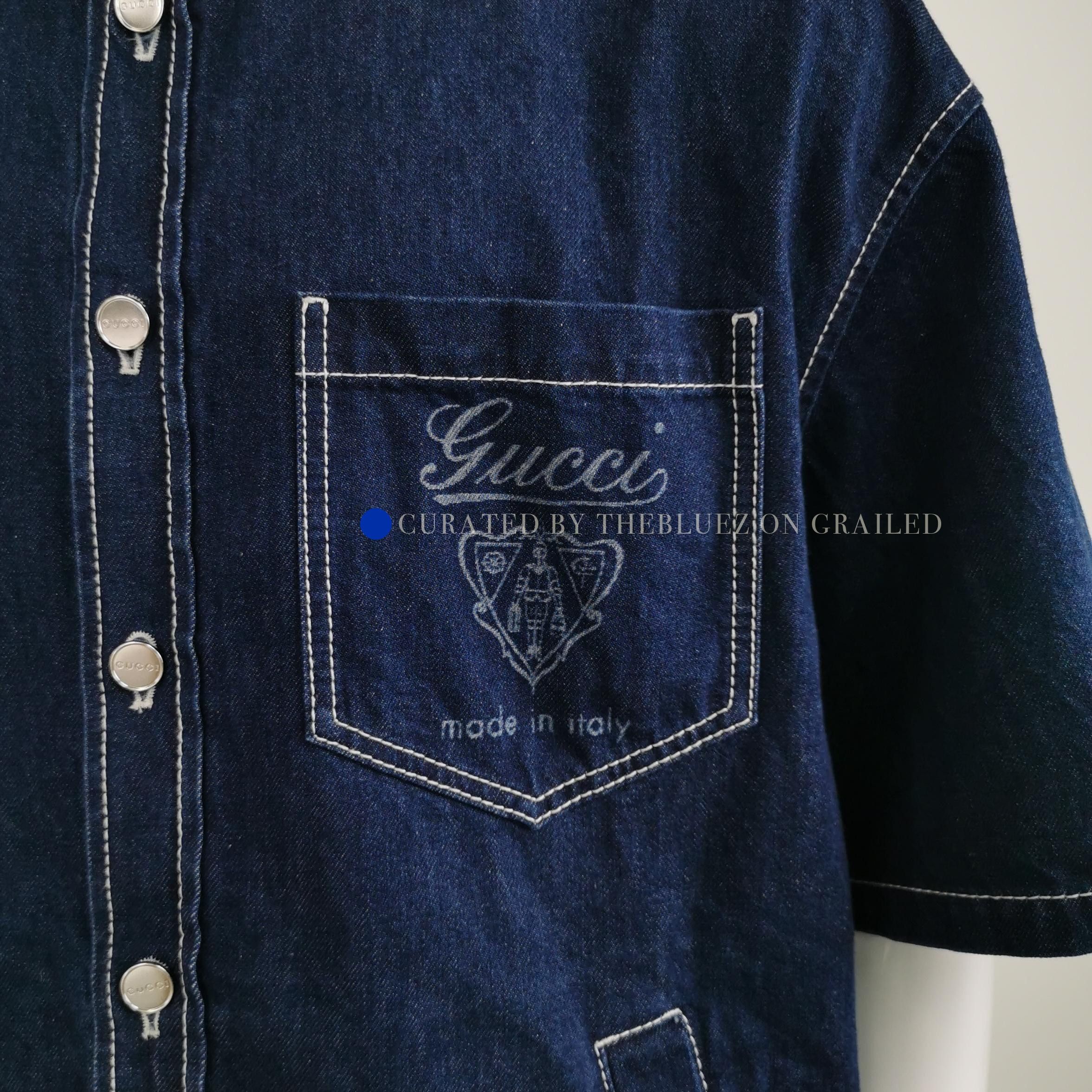 Gucci Denim Evolution Shirt in Blue Size US M / EU 48-50 / 2 - 3 Thumbnail