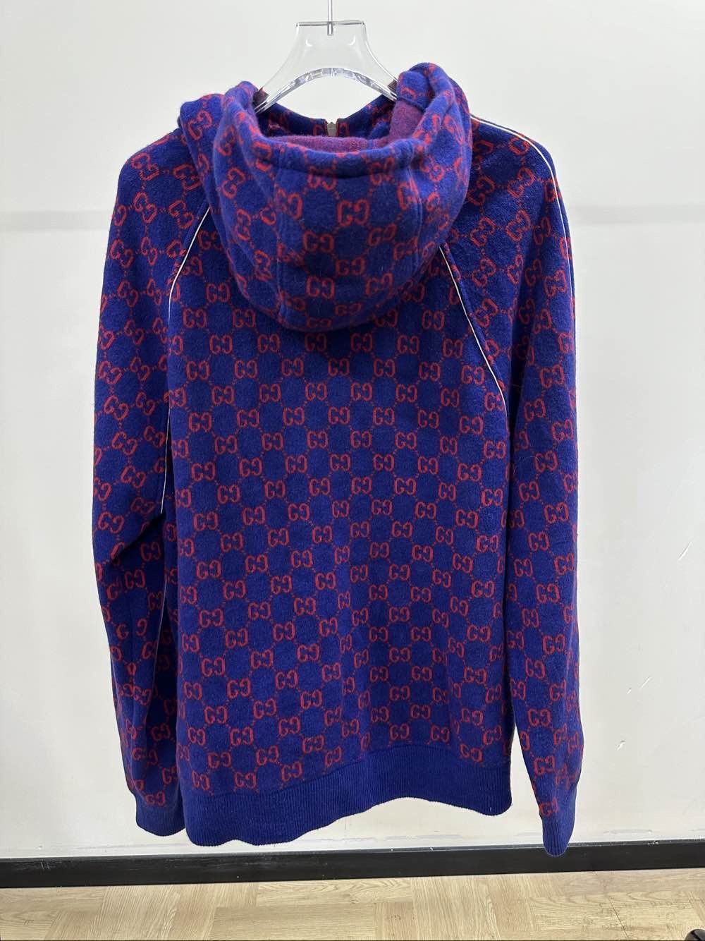 Gucci Monogram Wool Cashmere Hoodie in Blue Size US M / EU 48-50 / 2 - 2 Thumbnail
