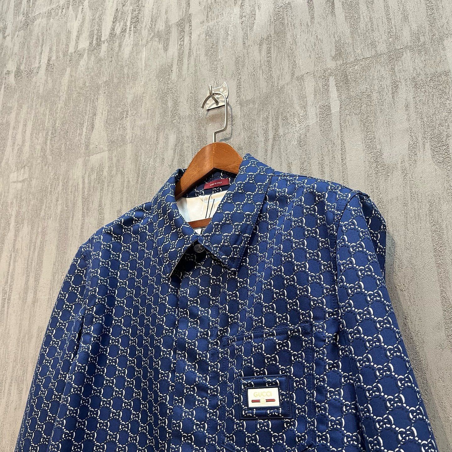 Gucci Monogram Jacquard Jacket in Blue Size US S / EU 44-46 / 1 - 8 Thumbnail