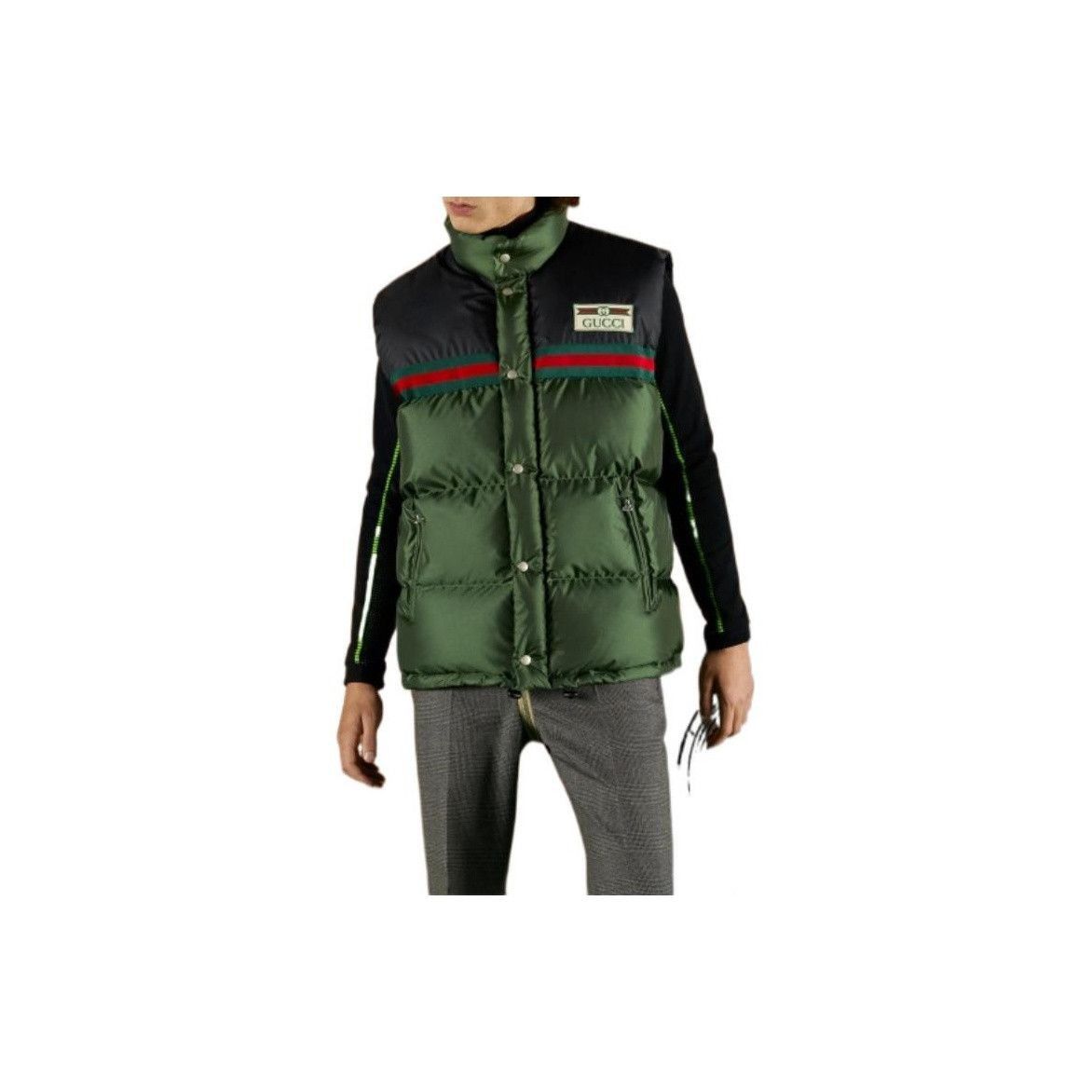 Gucci Logo Patch Puffer Vest in Green Size US L / EU 52-54 / 3 - 7 Thumbnail