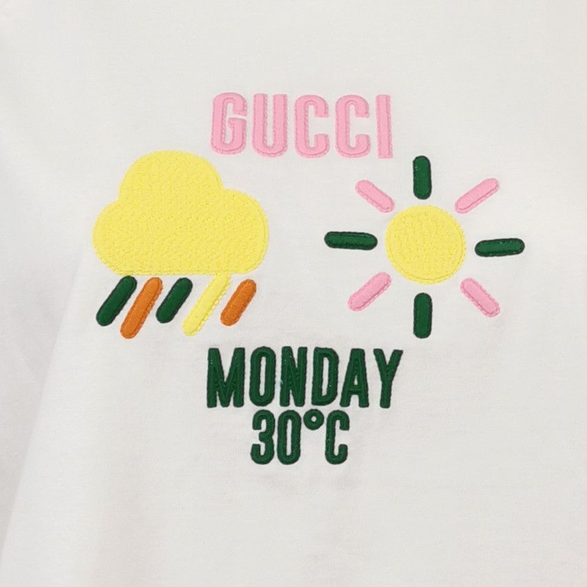 Gucci Graphic White T-Shirt with Monday Print Size US M / EU 48-50 / 2 - 3 Thumbnail