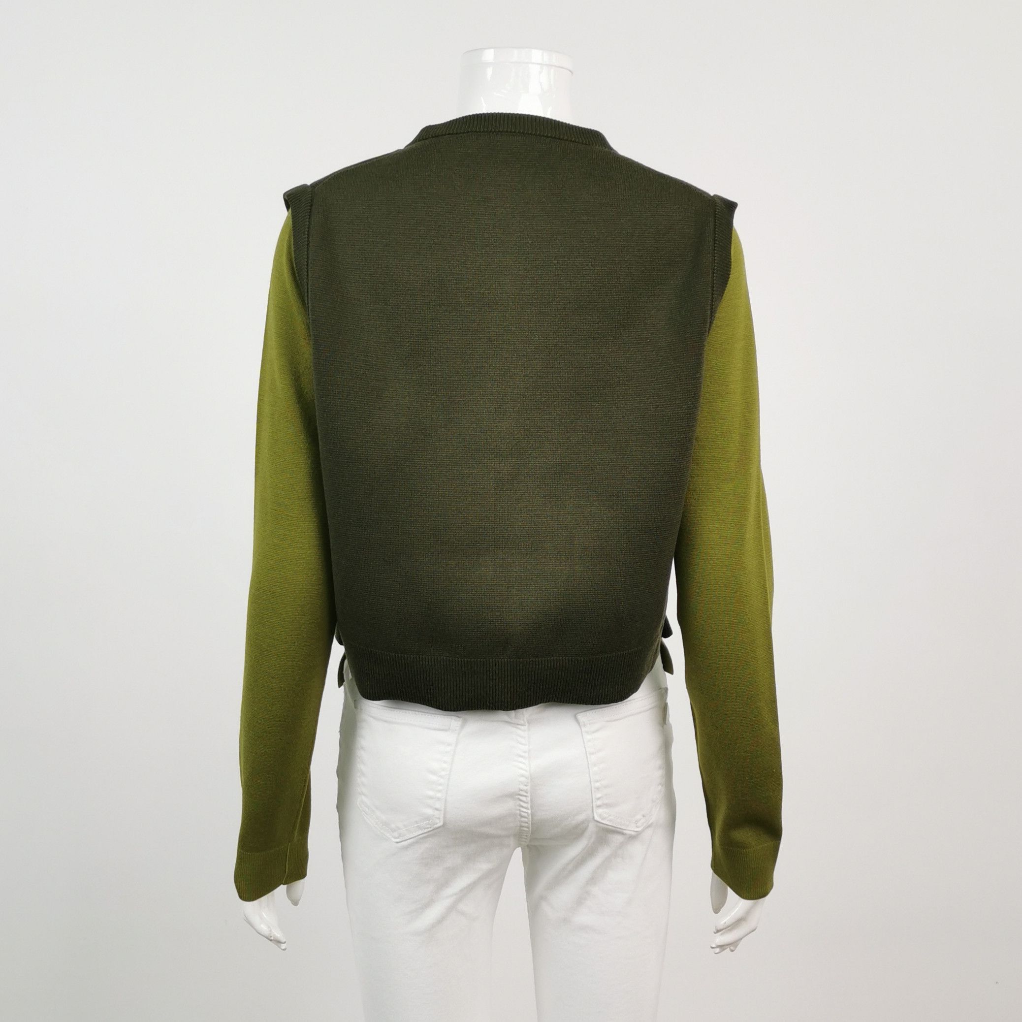 Gucci Colorblock Wool Silk Cardigan in Green Size US L / EU 52-54 / 3 - 2 Thumbnail