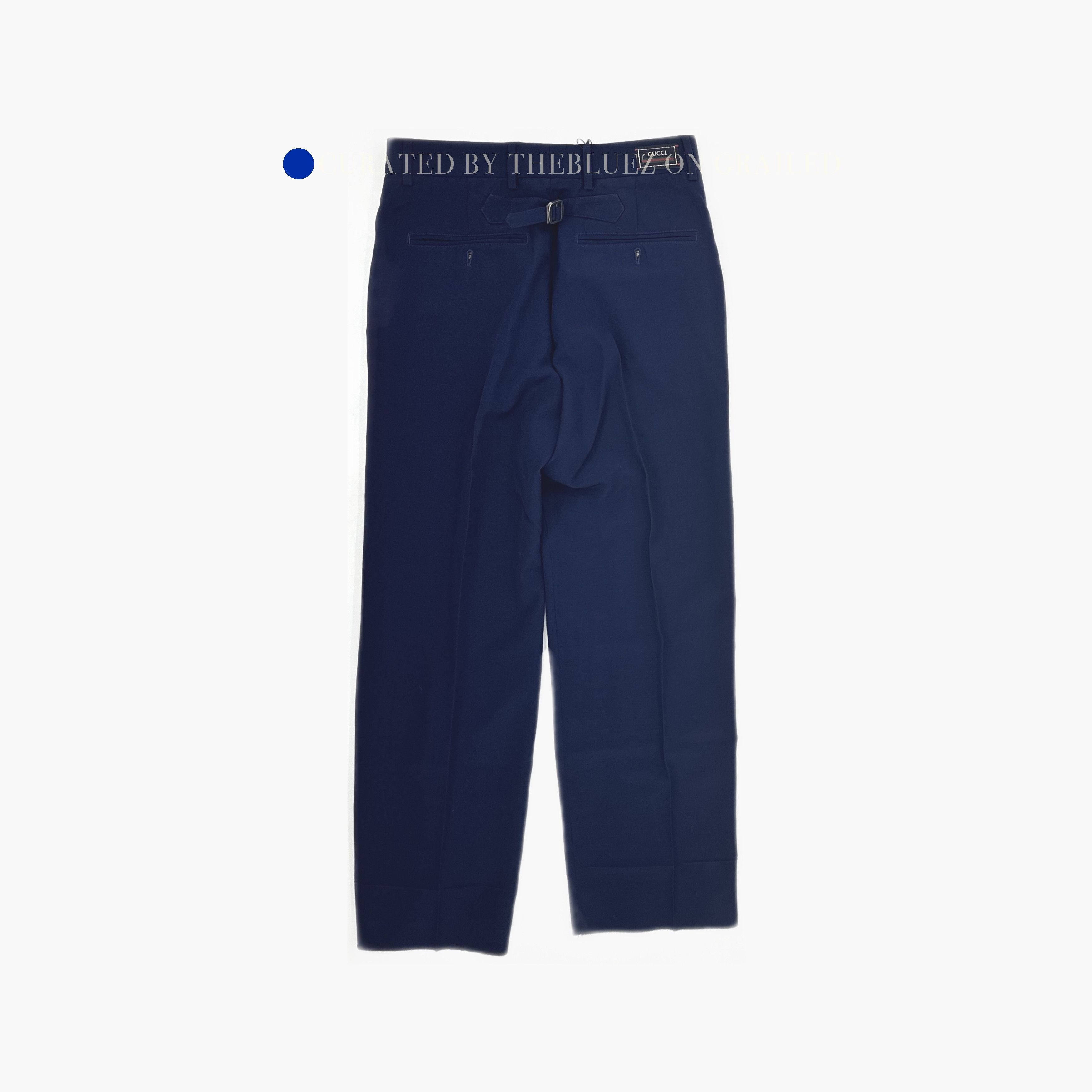 Gucci Stylish Blue Wool Trousers Size 28 Size US 28 / EU 44 - 2 Thumbnail