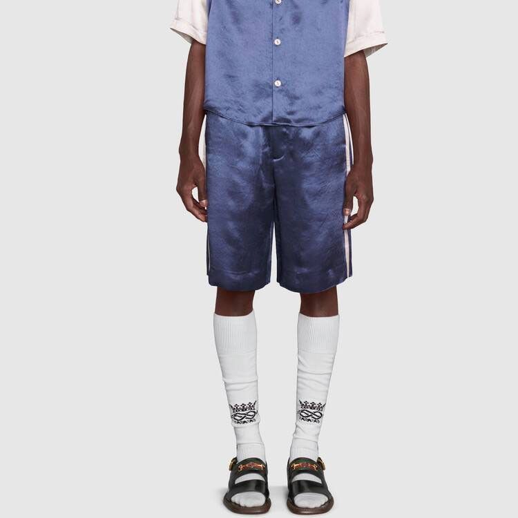 Gucci Satin Stripe Blue Shorts in Size 34 Size US 34 / EU 50 - 11 Thumbnail