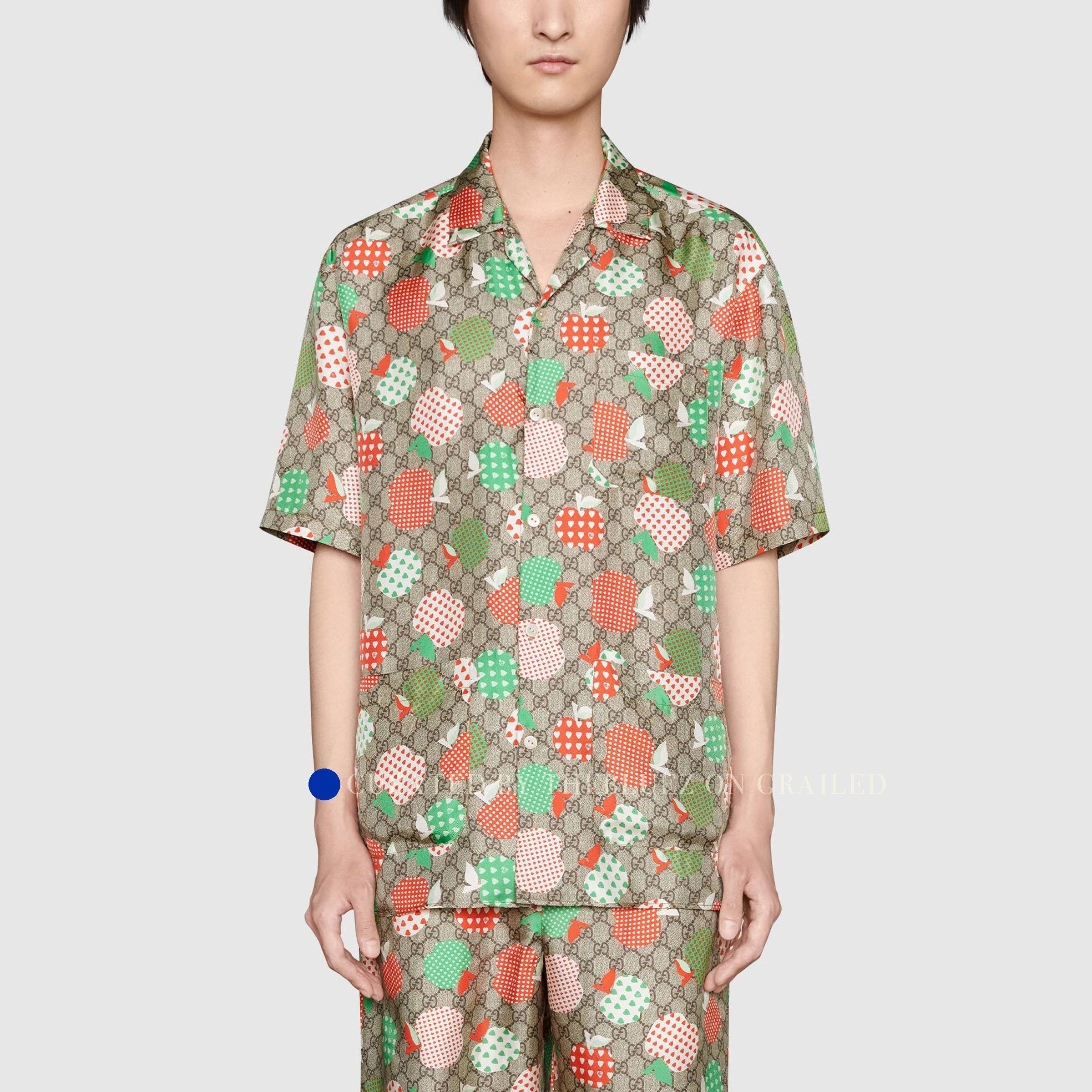 Gucci Vibrant Apple Print Silk Button-Up Shirt Size US S / EU 44-46 / 1 - 9 Thumbnail