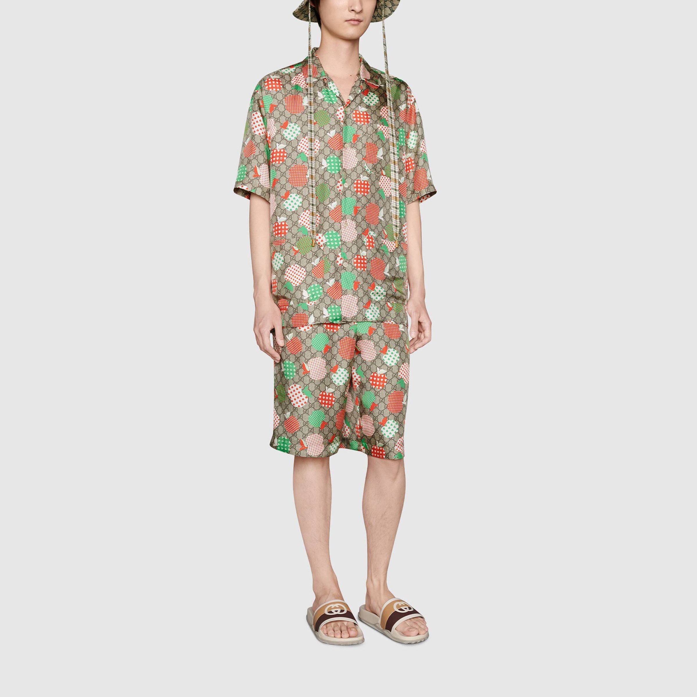 Gucci Vibrant Apple Print Silk Button-Up Shirt Size US S / EU 44-46 / 1 - 8 Thumbnail