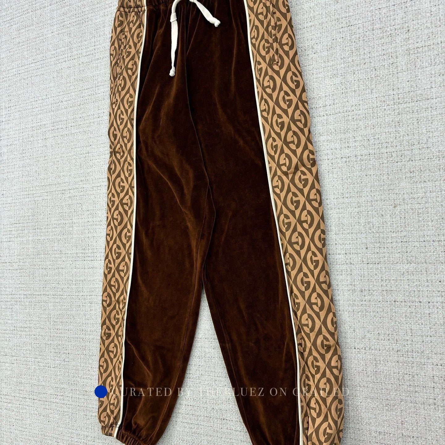 Gucci Logo Velvet Sweatpants in Brown Size US 28 / EU 44 - 6 Thumbnail