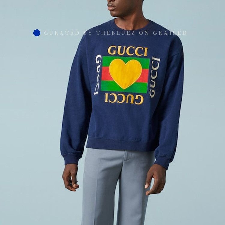 Gucci Heart Logo Sweatshirt in Blue Size US XS / EU 42 / 0 - 7 Thumbnail