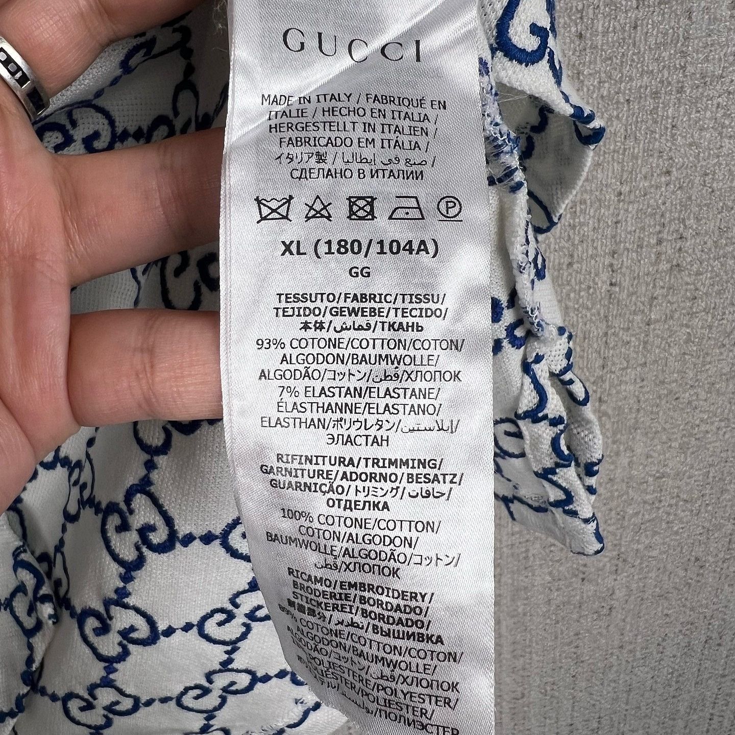 Gucci GG Monogram Polo Shirt in White Size US XL / EU 56 / 4 - 4 Thumbnail