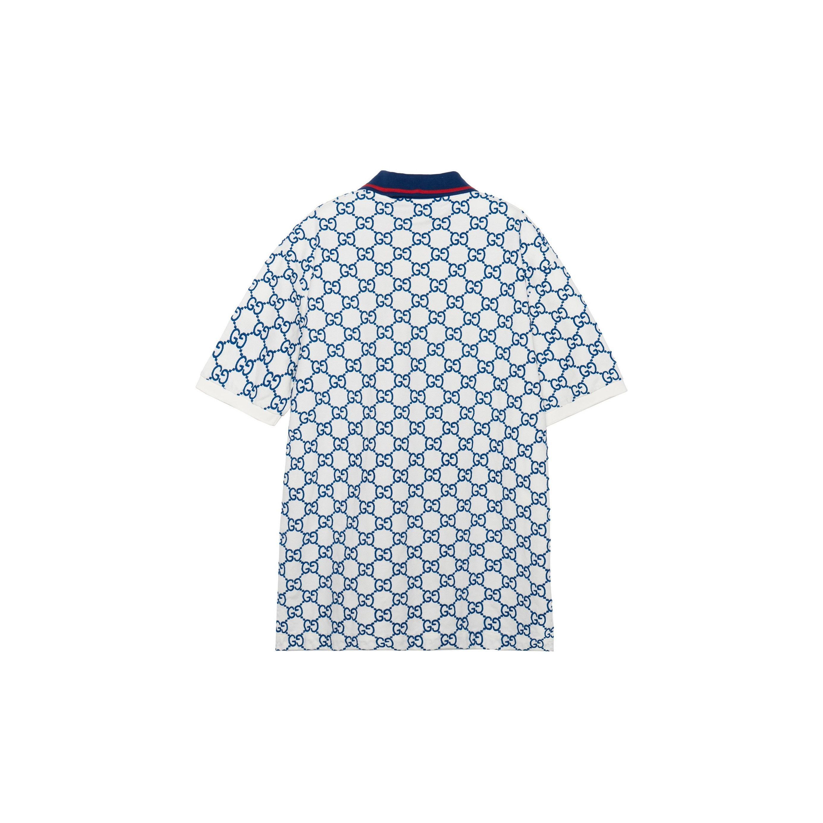 Gucci GG Monogram Polo Shirt in White Size US XL / EU 56 / 4 - 7 Thumbnail