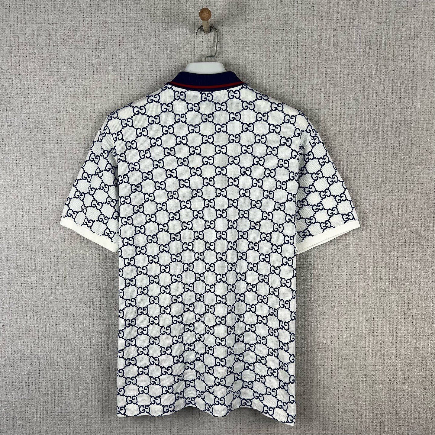 Gucci GG Monogram Polo Shirt in White Size US XL / EU 56 / 4 - 2 Thumbnail