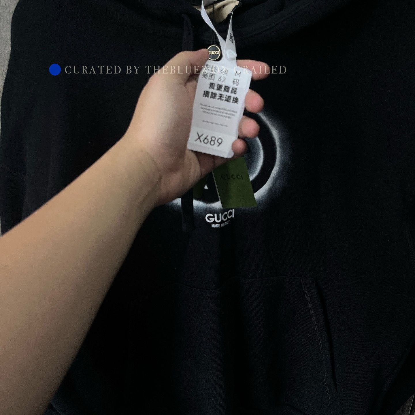 Gucci Logo Print Black Hoodie in Size M Size US M / EU 48-50 / 2 - 9 Thumbnail