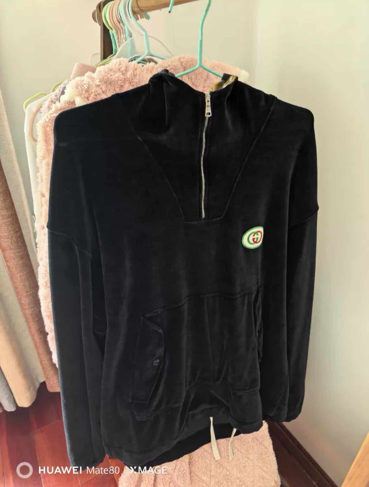 Gucci Velour Half Zip Hoodie in Black Size US S / EU 44-46 / 1 - 4 Thumbnail