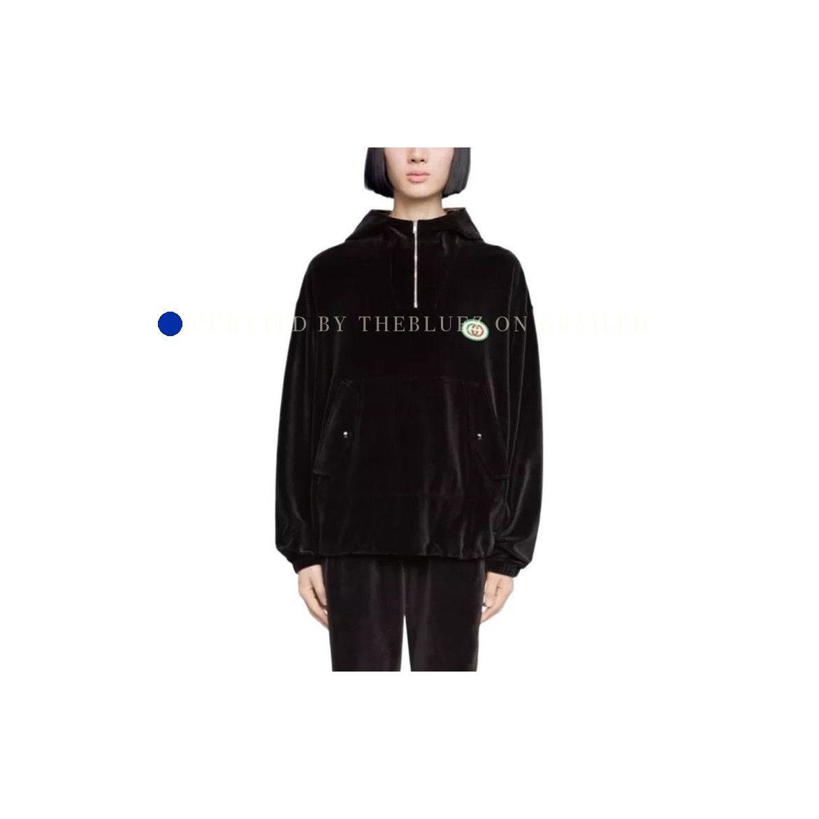Gucci Velour Half Zip Hoodie in Black Size US S / EU 44-46 / 1 - 5 Thumbnail