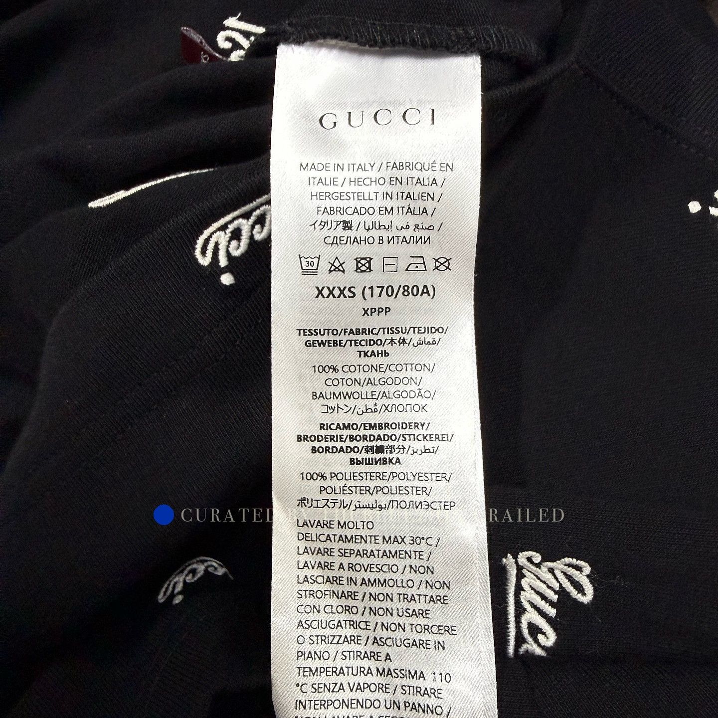 Gucci Classic Black Logo Graphic Tee Size US XXS / EU 40 - 4 Thumbnail
