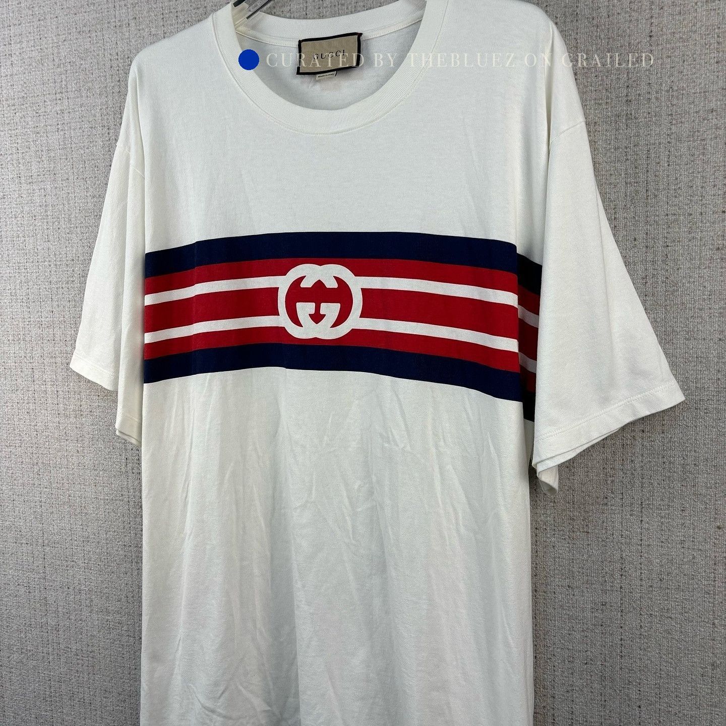 Gucci Interlocking G Stripe T-Shirt in White Size US XXL / EU 58 / 5 - 6 Thumbnail