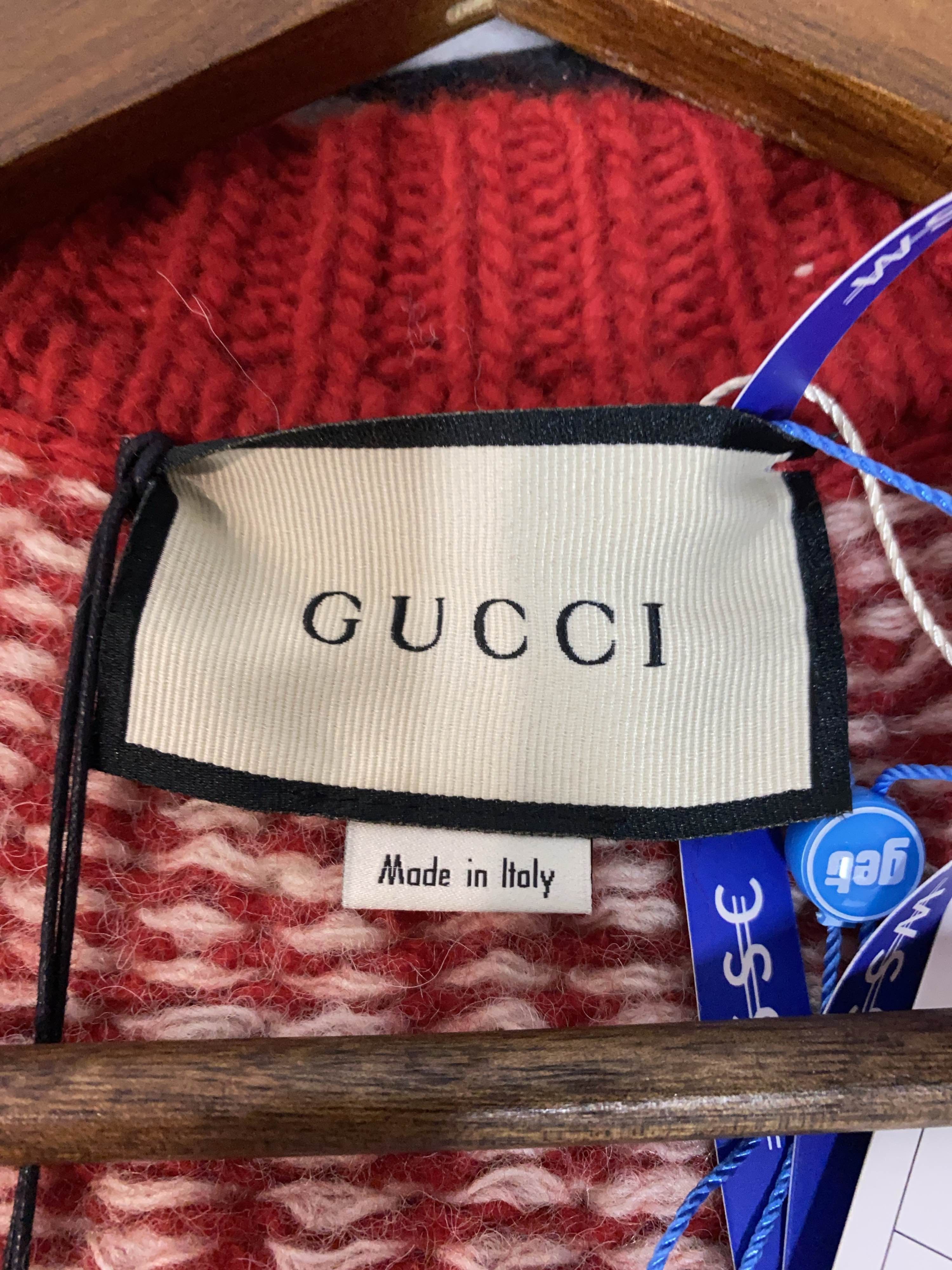 Gucci Red Jacquard Wool Cardigan in Size S Size US S / EU 44-46 / 1 - 3 Thumbnail