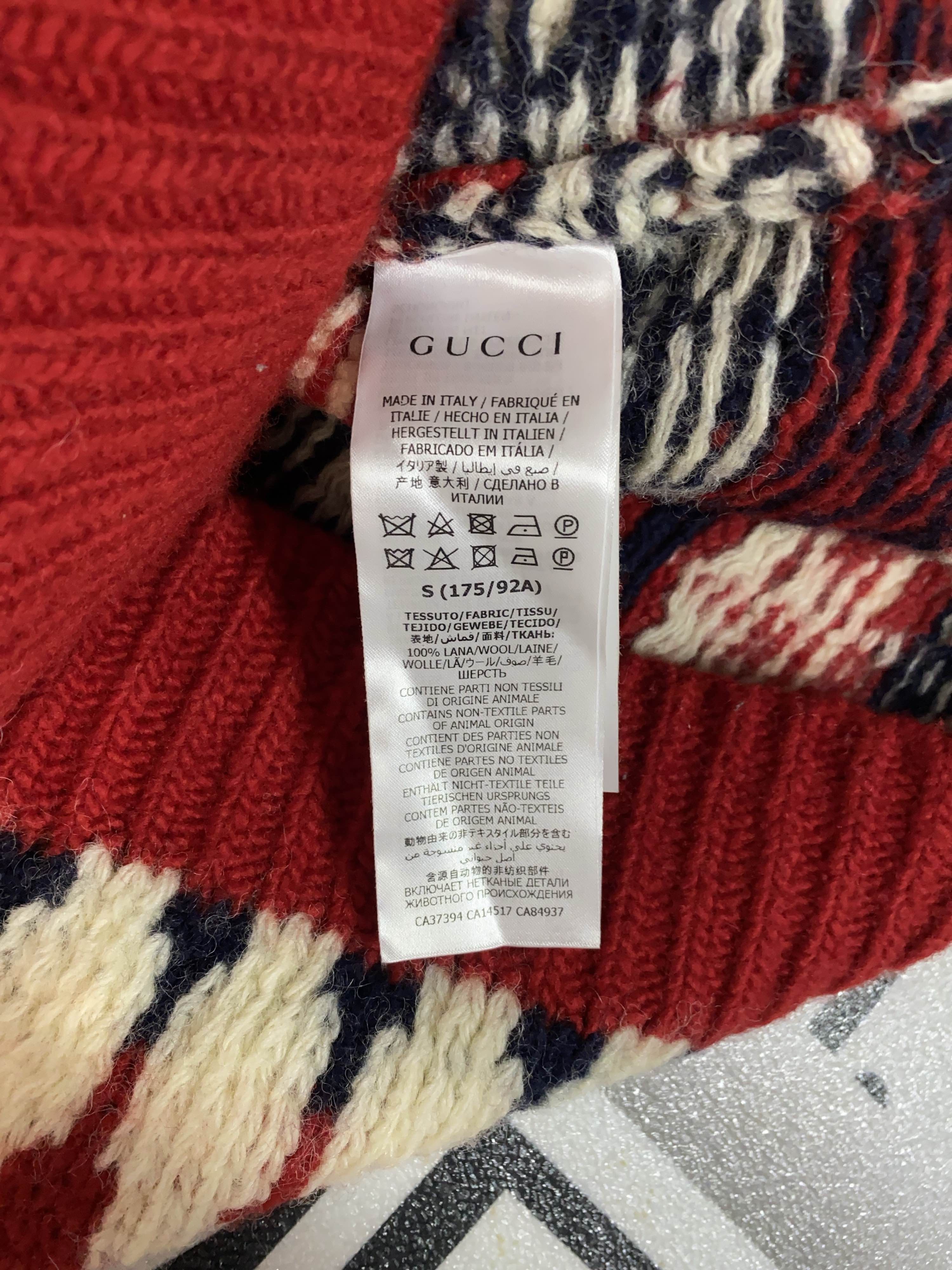 Gucci Red Jacquard Wool Cardigan in Size S Size US S / EU 44-46 / 1 - 4 Thumbnail