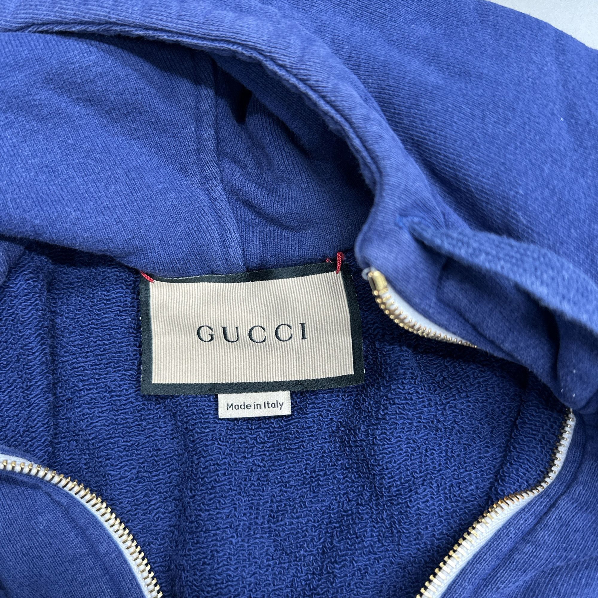 Gucci Web Stripe Zip-Up Hoodie in Blue Size US S / EU 44-46 / 1 - 3 Thumbnail