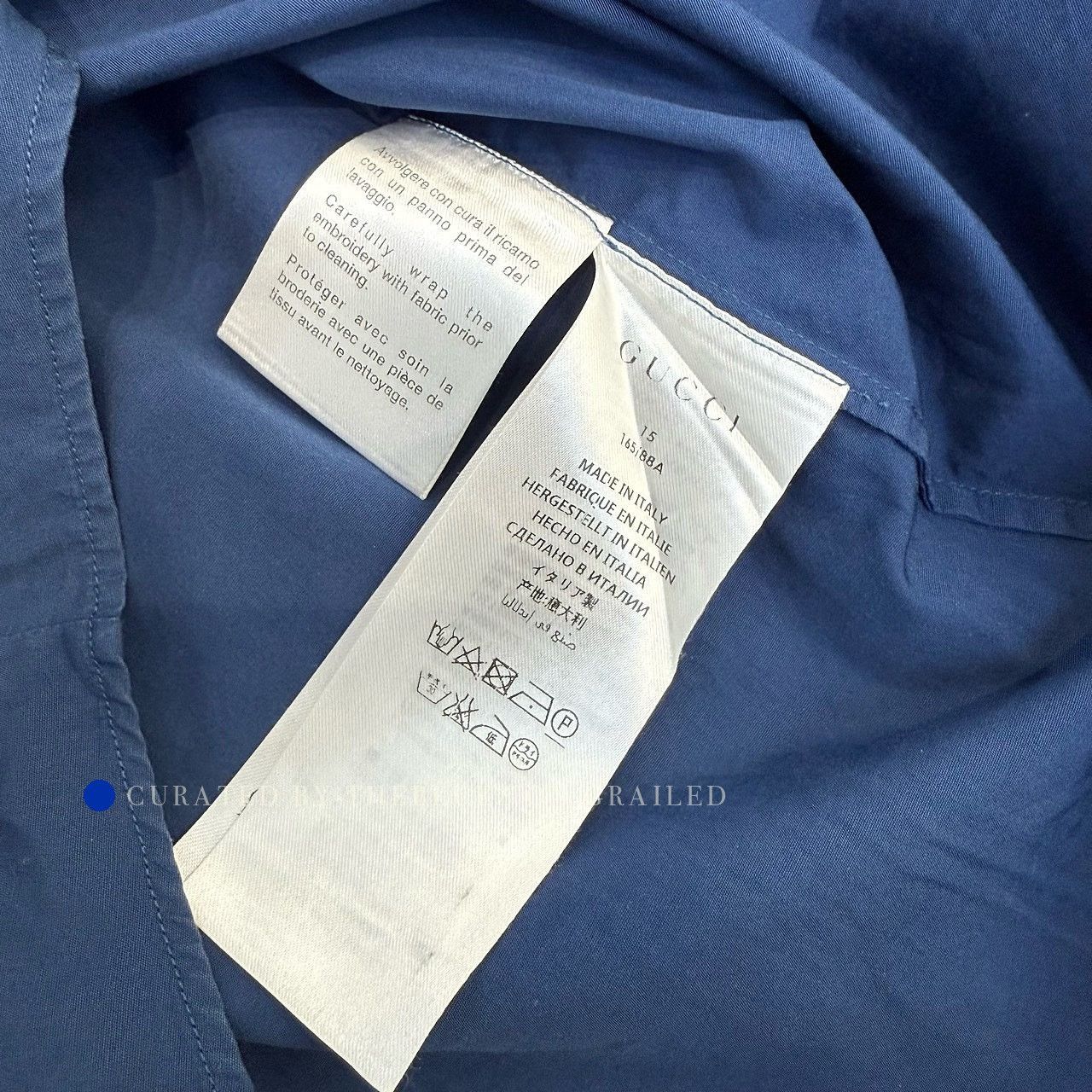 Gucci Bee Embroidered Blue Button Up Shirt Size US S / EU 44-46 / 1 - 4 Thumbnail