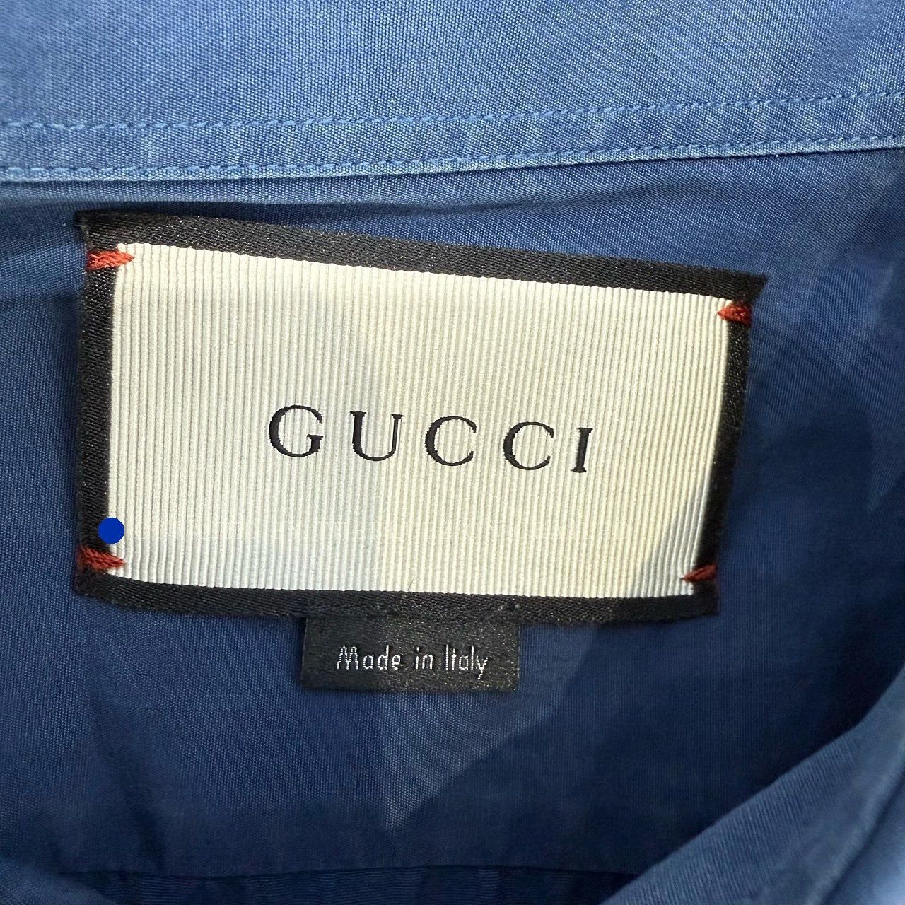 Gucci Bee Embroidered Blue Button Up Shirt Size US S / EU 44-46 / 1 - 3 Thumbnail
