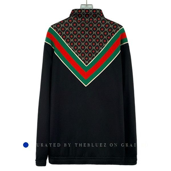 Gucci Black Zip Up Jacket with Star Print Size US M / EU 48-50 / 2 - 2 Thumbnail