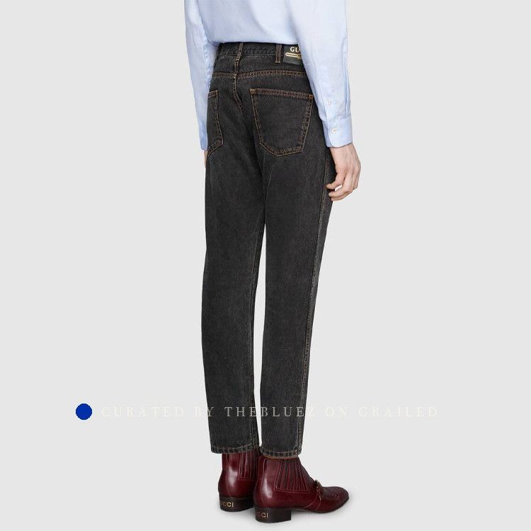 Gucci Black Embroidered Denim Jeans Size 36 Size US 36 / EU 52 - 10 Thumbnail