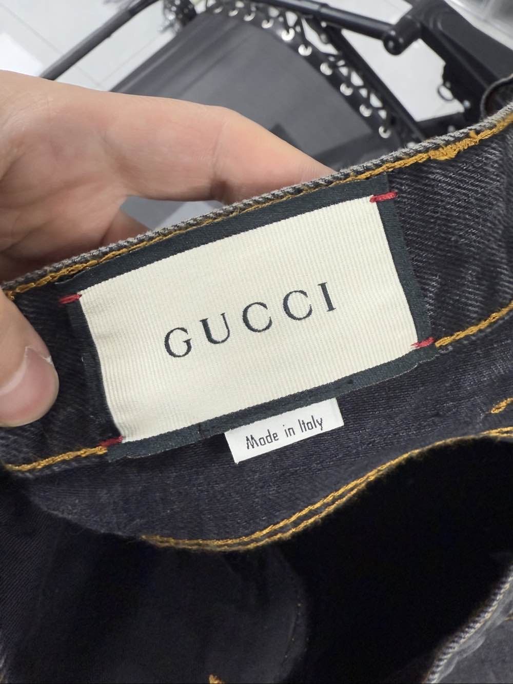 Gucci Black Embroidered Denim Jeans Size 36 Size US 36 / EU 52 - 3 Thumbnail