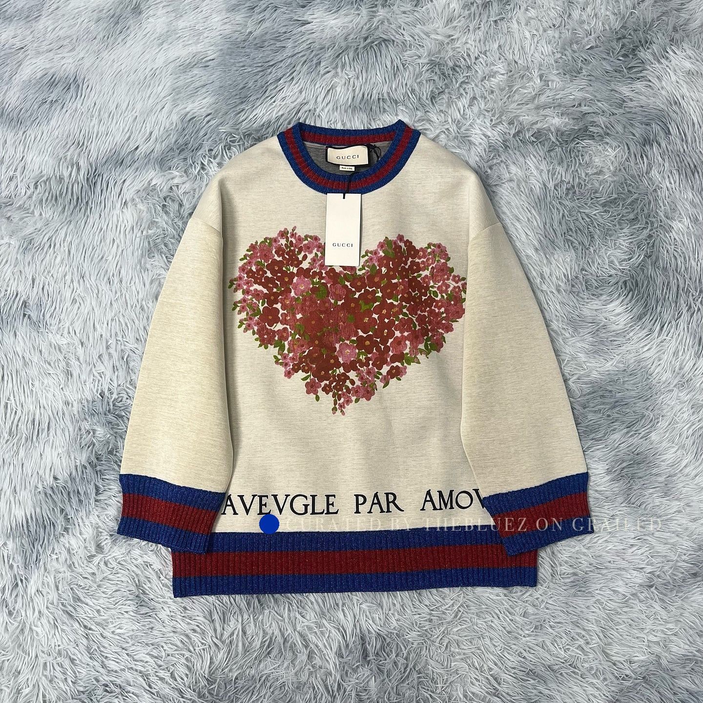 Gucci Flower Heart Print Sweatshirt in Beige Size US XL / EU 56 / 4 - 6 Thumbnail