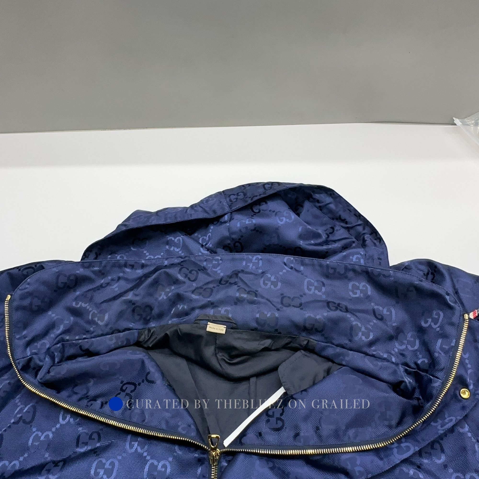 Gucci Stylish Hooded Monogram Jacket in Blue Size US S / EU 44-46 / 1 - 6 Thumbnail