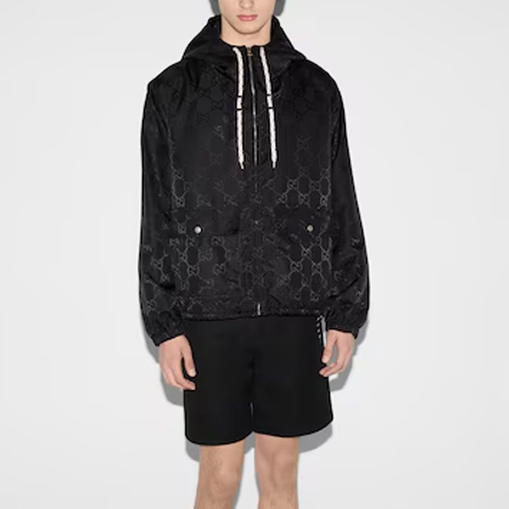 Gucci Monogram Hooded Jacket in Black Size US M / EU 48-50 / 2 - 8 Thumbnail