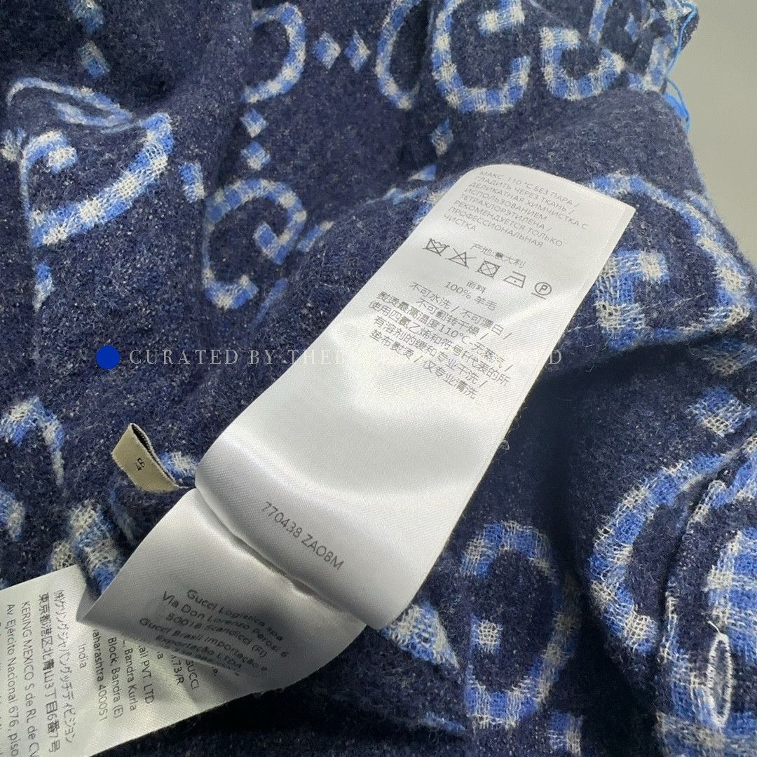 Gucci GG Logo Wool Shirt in Blue Size US M / EU 48-50 / 2 - 3 Thumbnail