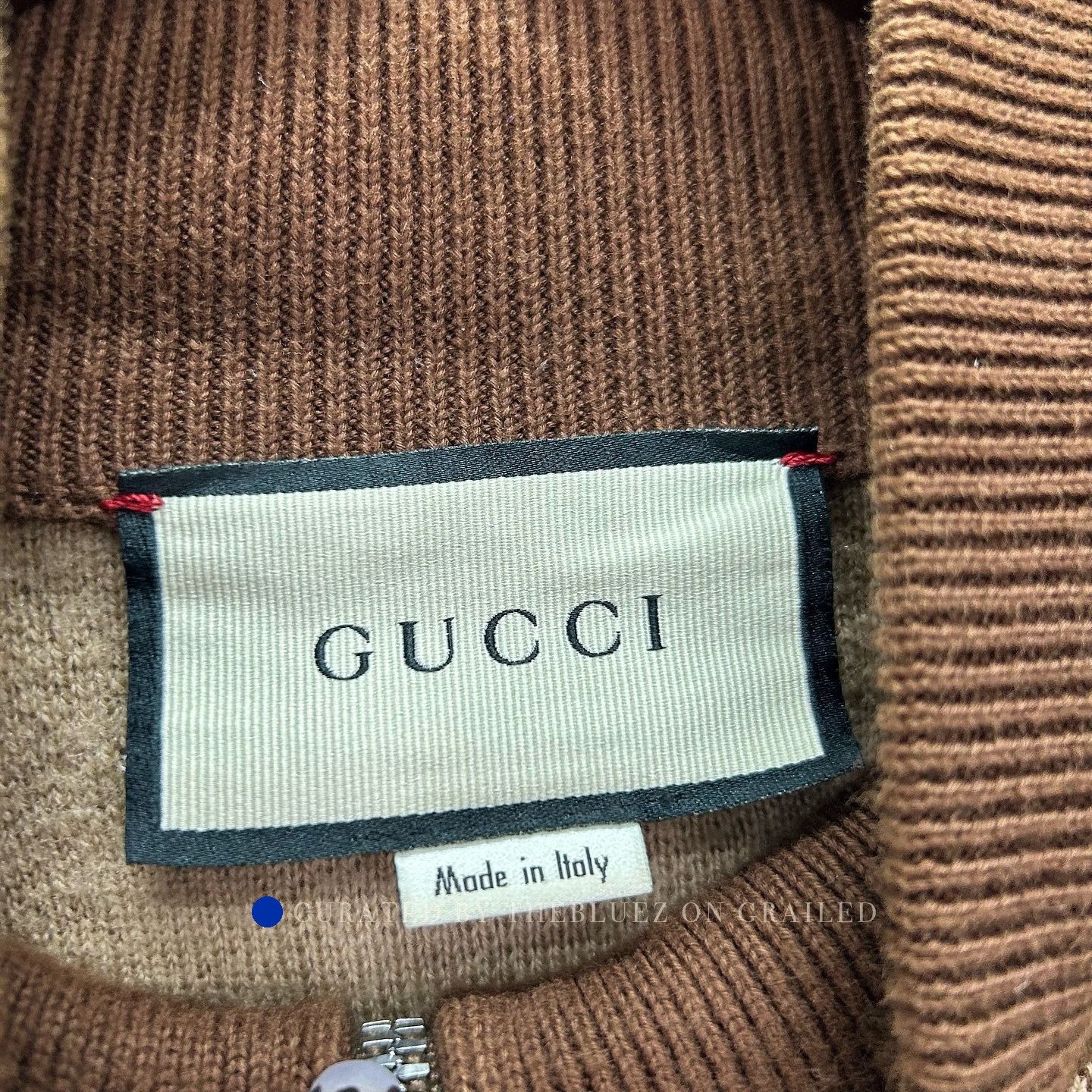 Gucci Brown Knit Zip Jacket with GG Monogram Size US XL / EU 56 / 4 - 3 Thumbnail