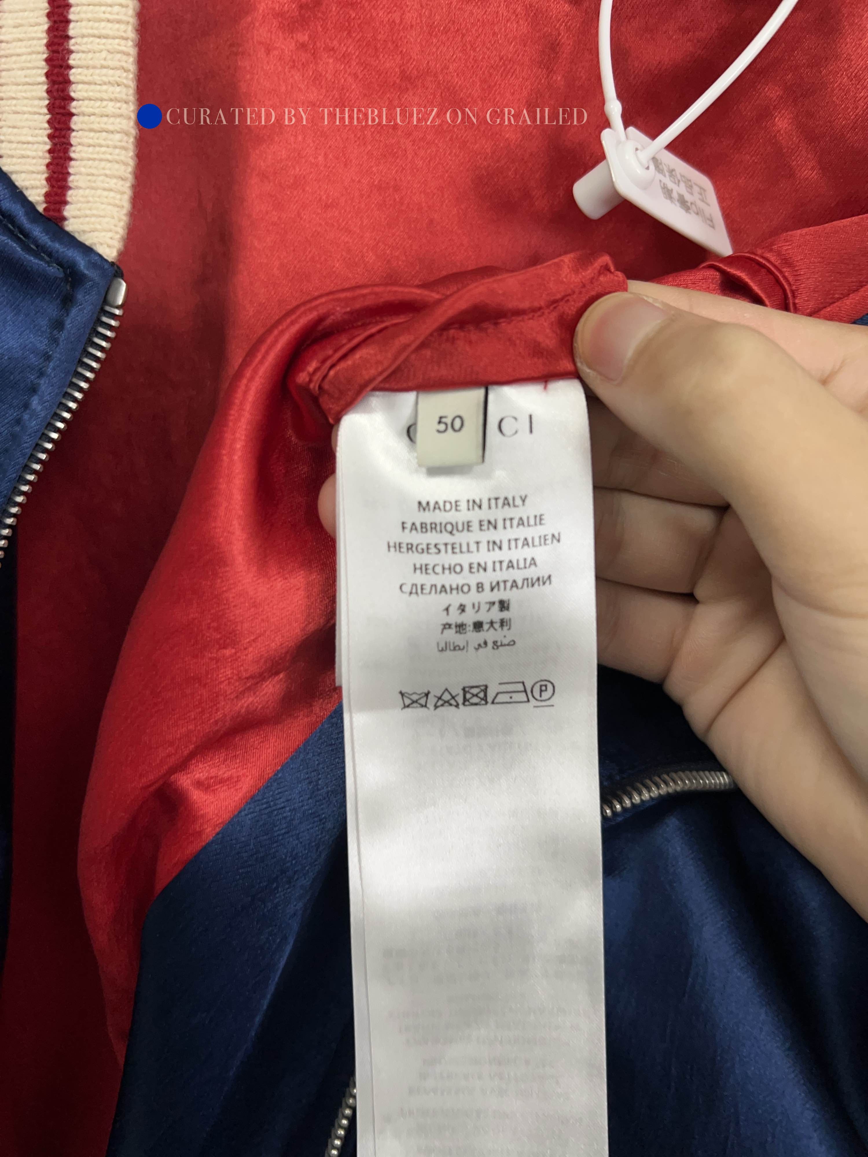 Gucci Star Logo Satin Bomber Jacket in Blue Size US M / EU 48-50 / 2 - 4 Thumbnail