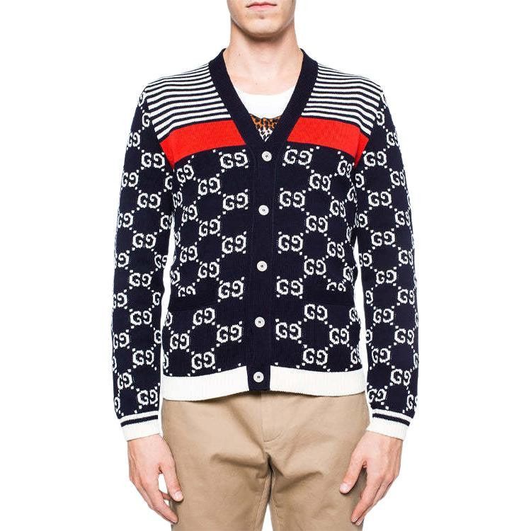 Gucci Blue Logo Cardigan in Size L Size US L / EU 52-54 / 3 - 7 Thumbnail
